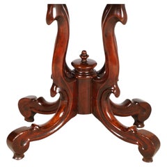 Italian 1930s Oval Walnut Side Table Style of Paolo Buffa, Cantù Sculptural base
