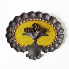 Italian 1930s Pair of Wrought Iron Flowers Wall Decorations