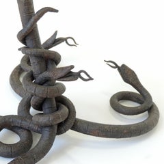 Italian 1930s Wrought Iron Snakes Floor Lamp