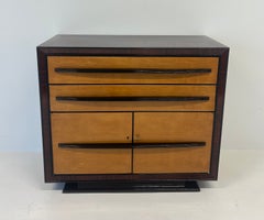 Commode italienne Art déco des années 1940 en érable et Wood noir ébonisé, Att. Borsani