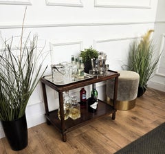 Italian 1940s Art Deco Mid-Century Walnut Burl Dry Bar Cabinet Table