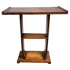 Italian 1940s Art Deco Mid-Century Walnut Burl Dry Bar Cocktail Side Table