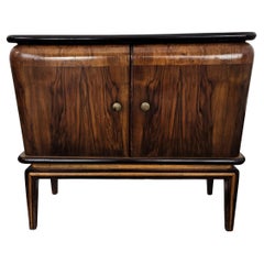 Italian 1940s Art Deco Midcentury Walnut Burl and Mirror Mosaic Dry Bar Cabinet Italian 1940s Art Deco Midcentury Walnut Burl and Mirror Mosaic Dry Bar Cabinet