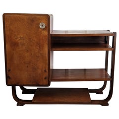 Italian 1940s Art Deco Midcentury Walnut Burl Dry Bar Cabinet
