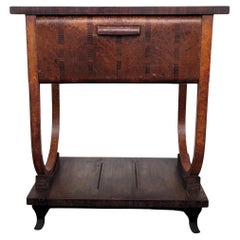 Italian 1940s Art Deco Midcentury Walnut Burl Dry Bar Cabinet