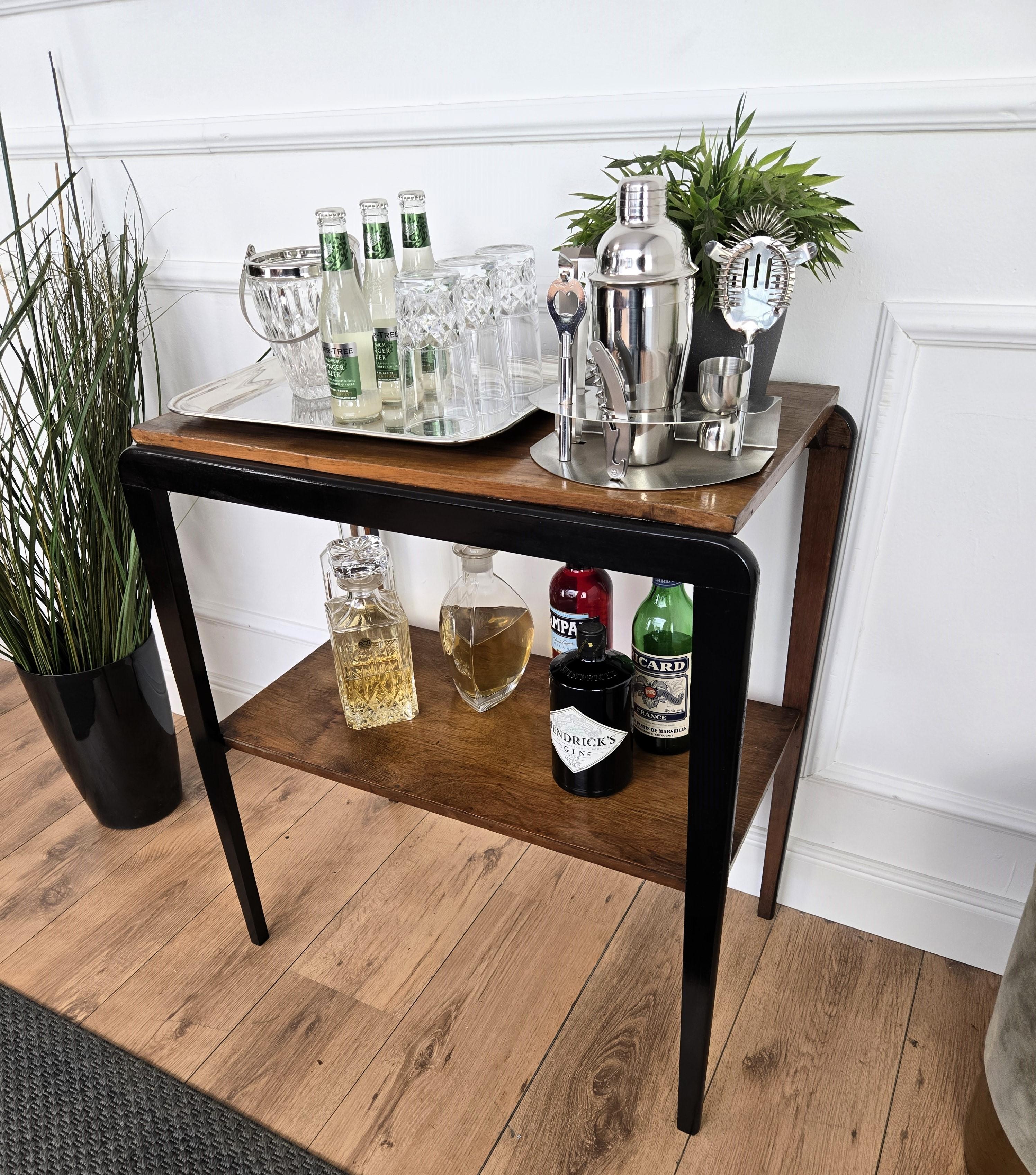 Table à cocktail italienne 1940s Art Deco Midcentury Bar Side en bois Bon état - En vente à Carimate, Como