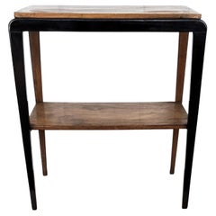 Mesa de cóctel lateral de madera italiana Art Decó de mediados de siglo de 1940