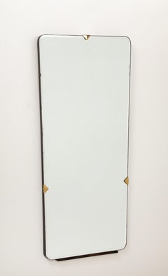 Italian 1940's Brass and Wood Wall Mirror