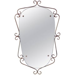 Italian 1940s Brass Mirror 