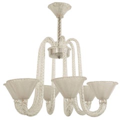 Antique Suguso Italian Mid-Century Bubble Glass Chandelier