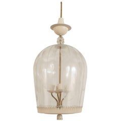 Antique Italian Mid-Century Fontana Arte Glass Dome Lantern