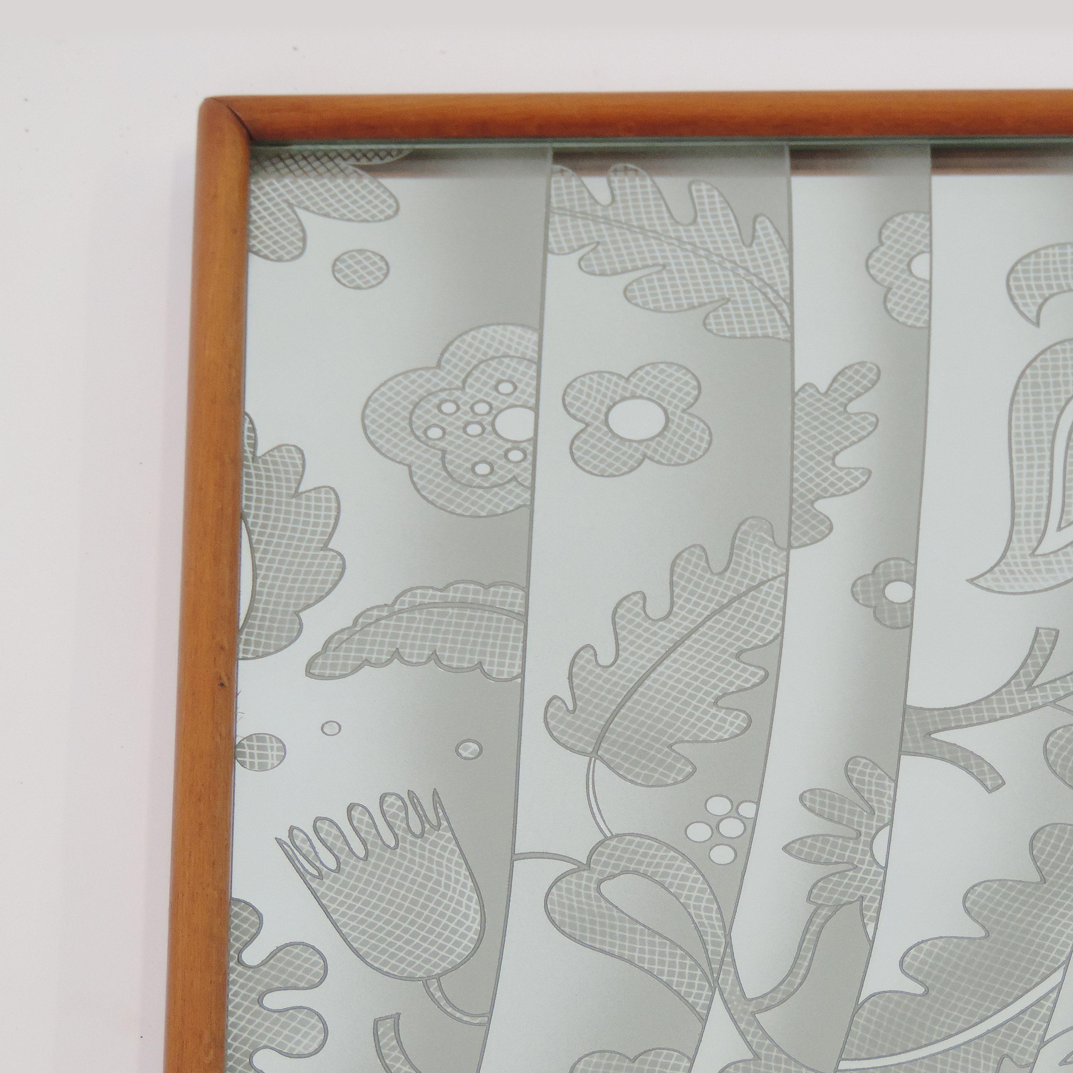 Mid-20th Century Italian 1940s Curtains Wall Mirror with a Wood Frame by Brusotti