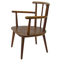 Italian 1940s folk art wood and plywood armchair 