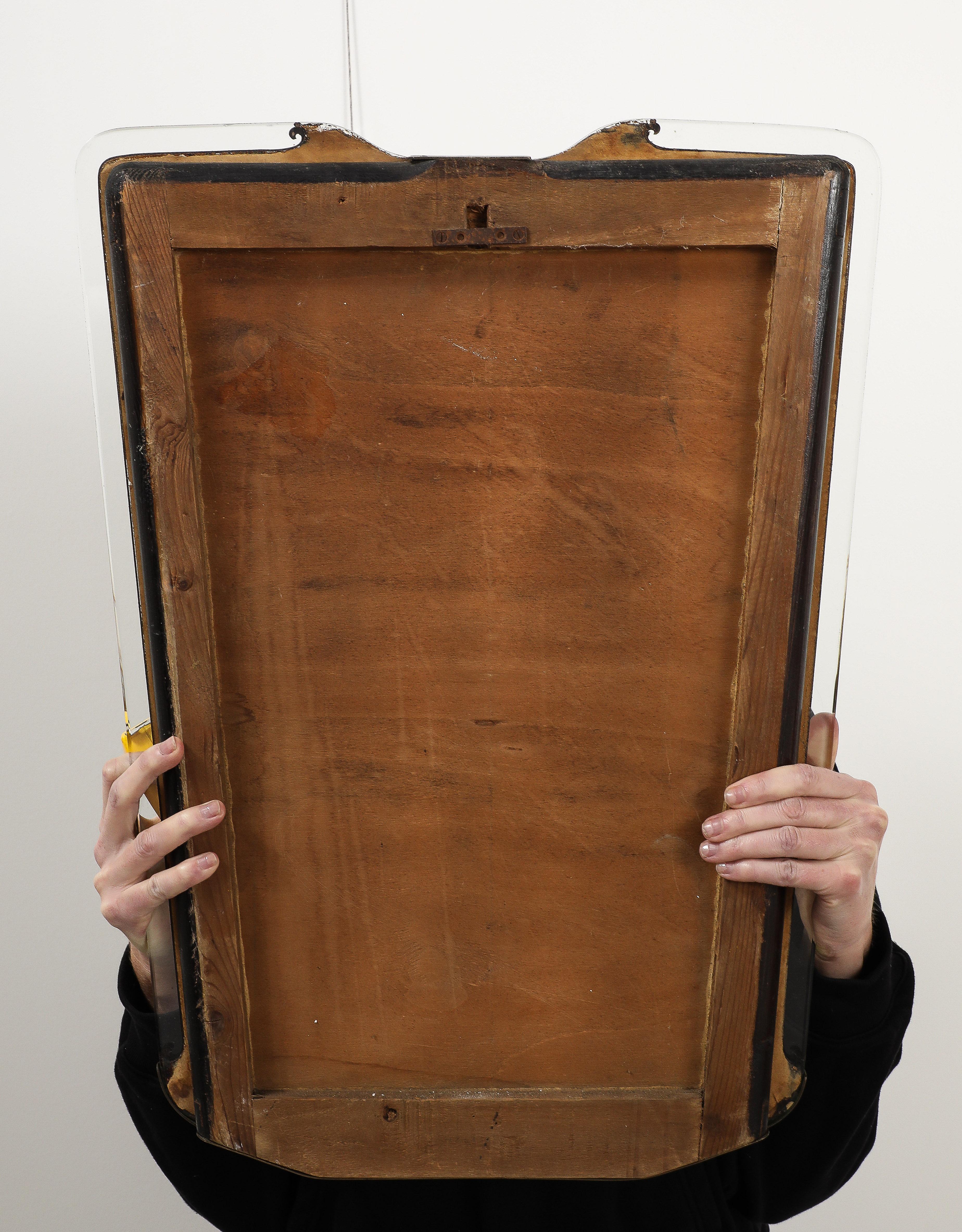 Italian 1940's Glass and Brass Wall Mirror For Sale 6