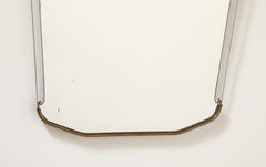 Italian 1940's Glass and Brass Wall Mirror