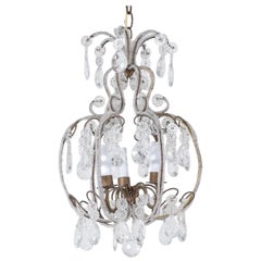 Italian 1940s Italian Crystal Beaded Chandelier