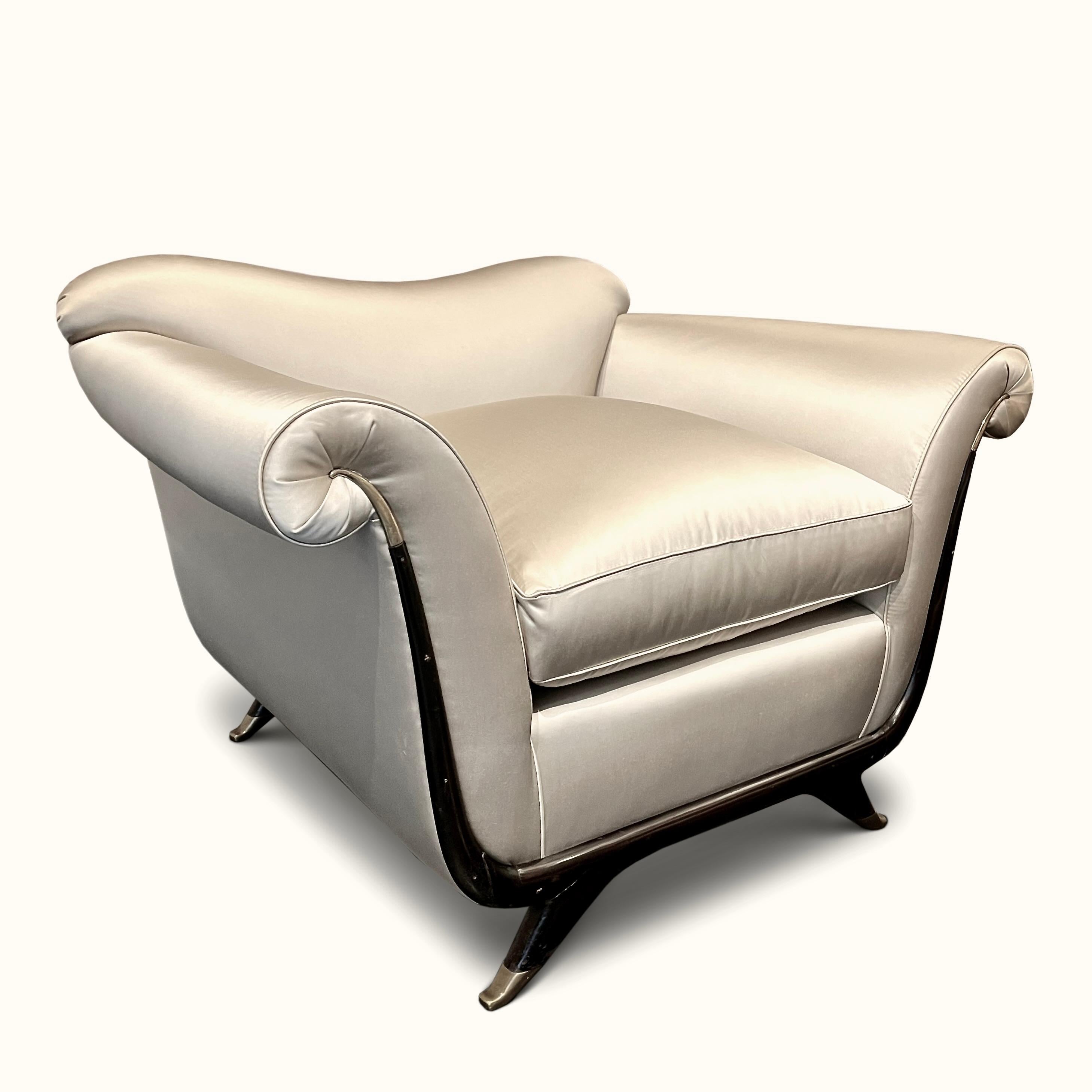 Italian 1940s Lounge Chairs Attributed to Guglielmo Ulrich In Good Condition For Sale In CA, CA