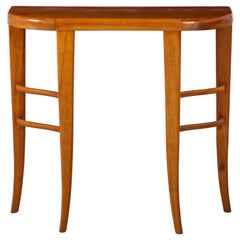 Italian 1940's Maple Demi-Lune Console Table