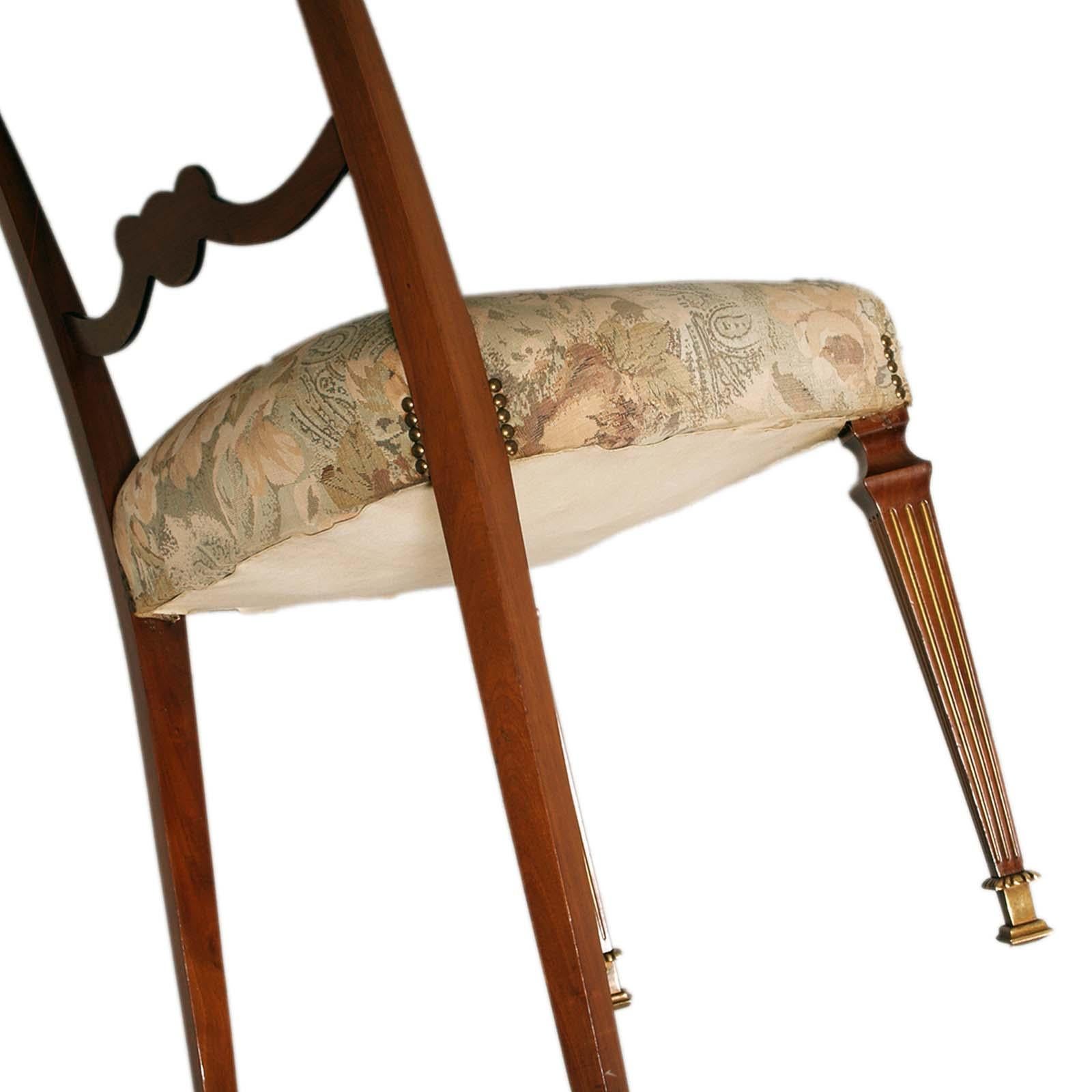 Italian 1940s Mid-century Six Chairs by Paolo Buffa for Brugnoli Mobili Cantù For Sale 1