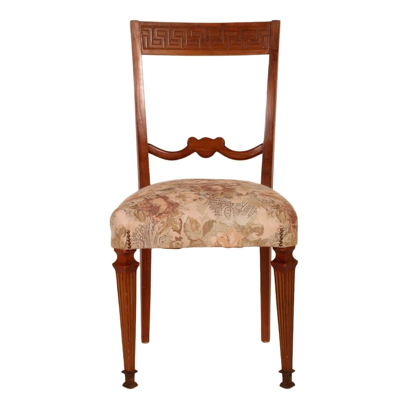 Neoclassical Revival Italian 1940s Mid-century Six Chairs by Paolo Buffa for Brugnoli Mobili Cantù For Sale