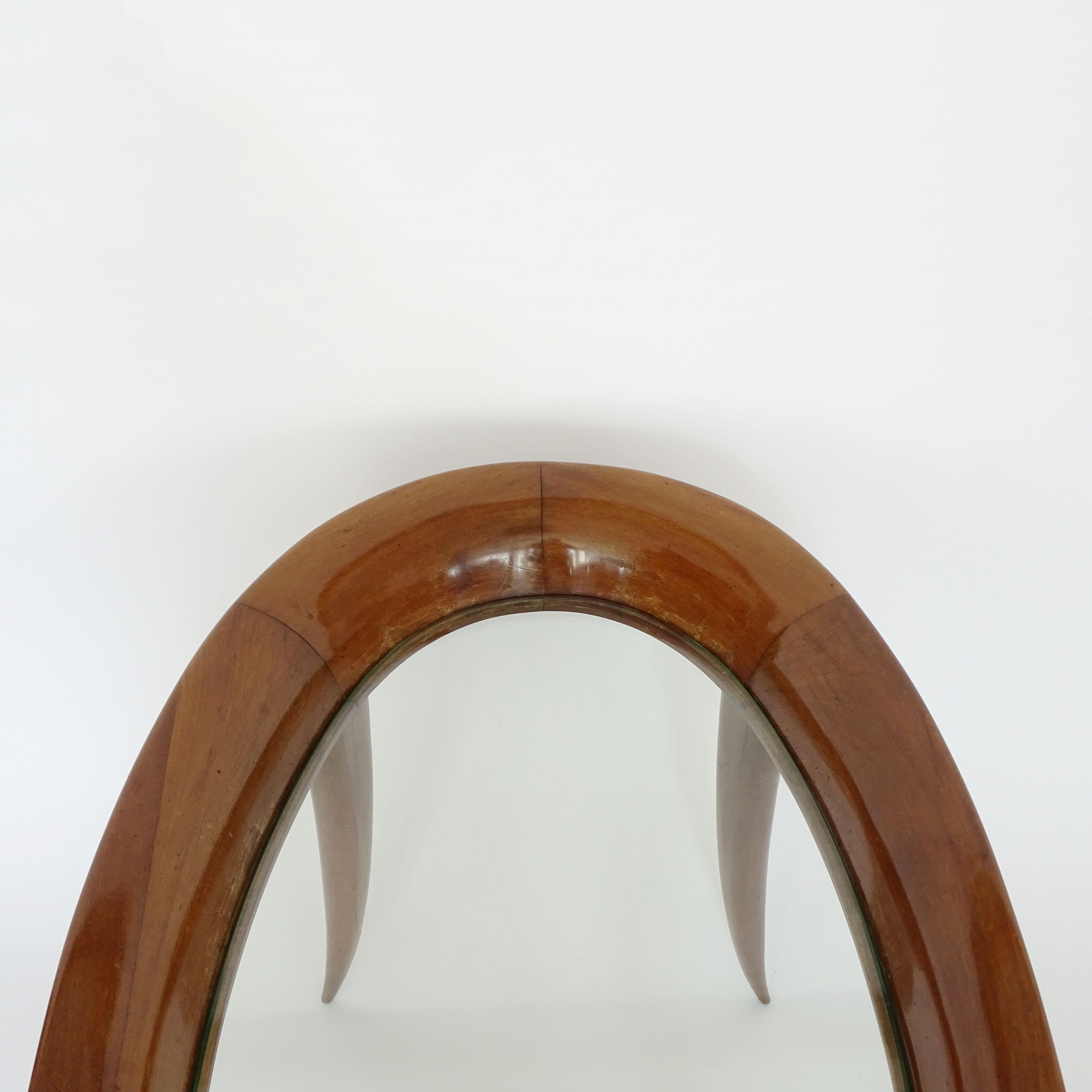 Italian 1940s Sculpted Oval Coffee Table Attributed to Fontana Arte For Sale 6
