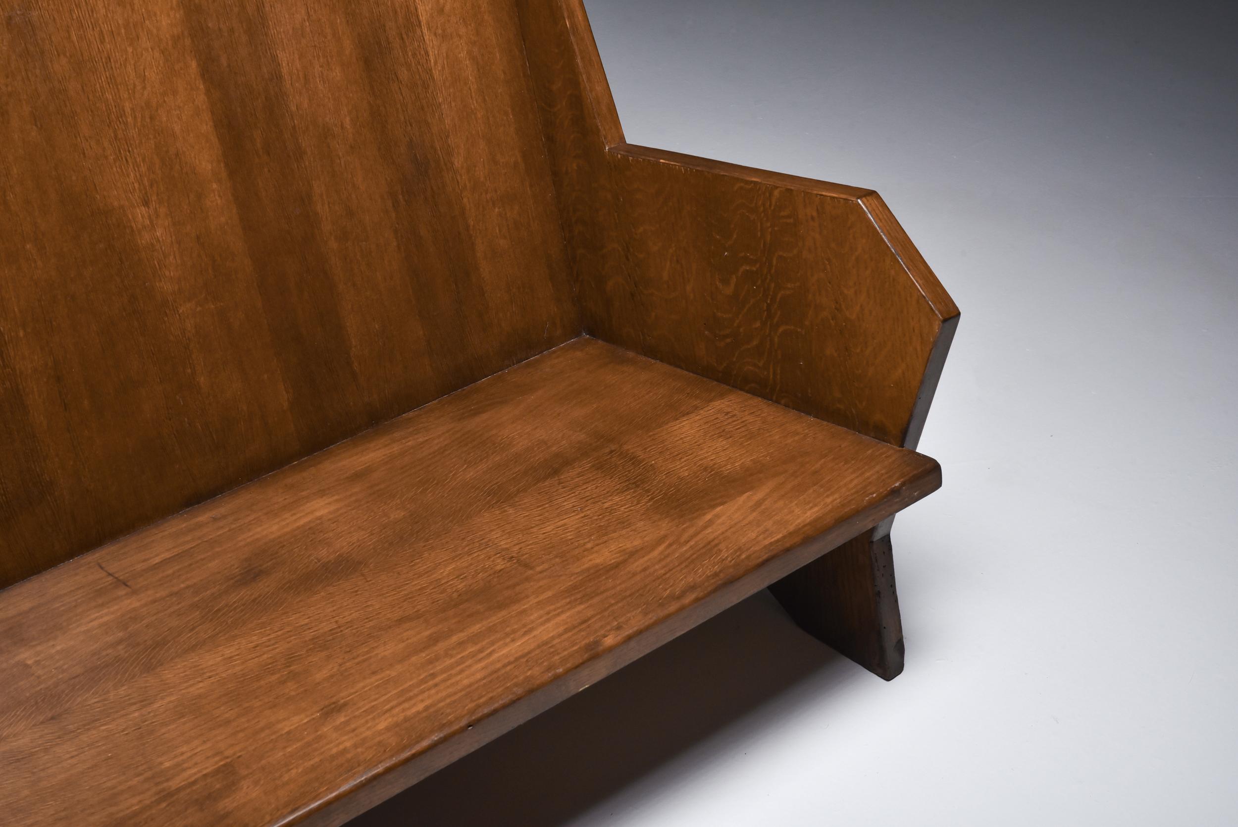 Italian Settee in Stained Beech, 1940s For Sale 1