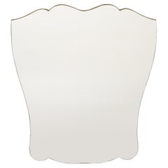 Italian 1940
s Shaped Brass Wall Mirror