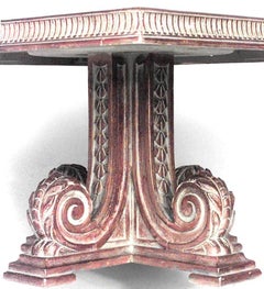 Italian Mid-Century Mirrored Chinoiserie and Carved Wood Coffee Table