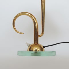 Italian 1940s Table Lamp in Glass and Brass