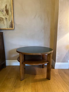Italian 1940’s two tier side/coffee table with green glass top