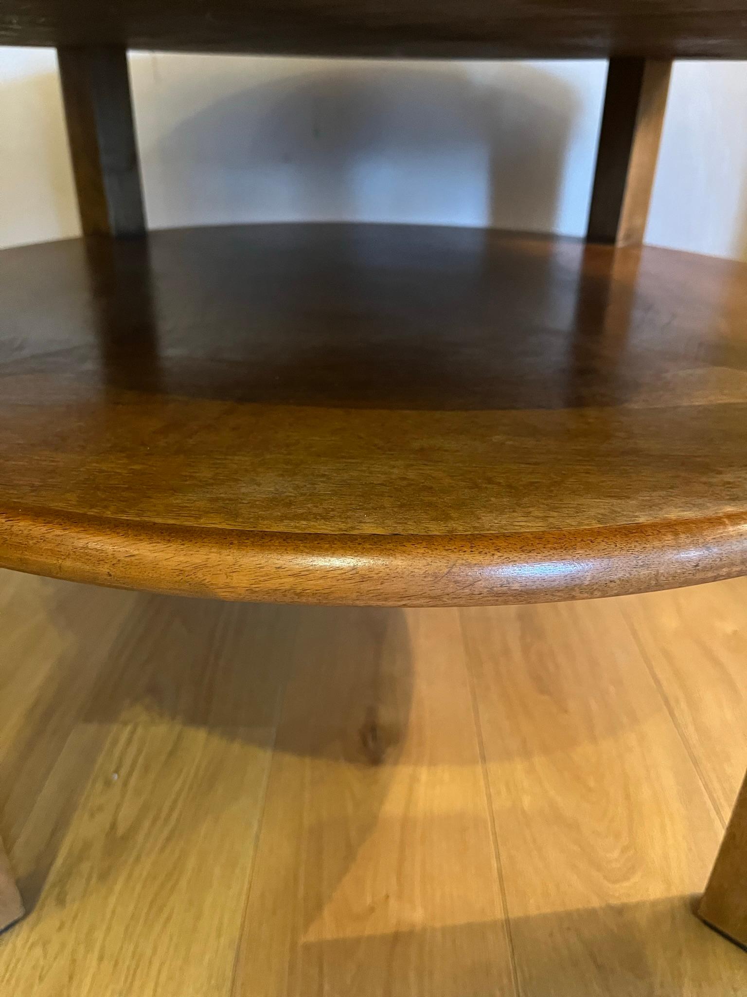 Italian 1940’s two tier side/coffee table with green glass top 2