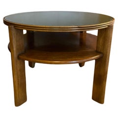 Italian 1940’s two tier side/coffee table with green glass top