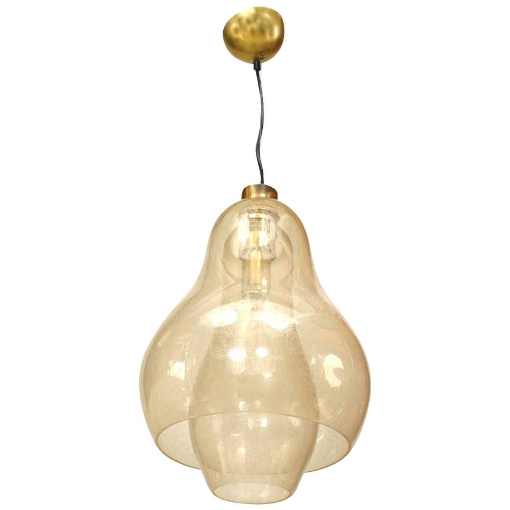 Italian Venetian Pulegoso Gold Dusted Glass Lantern For Sale