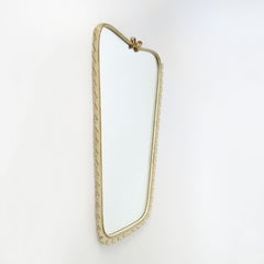 Giovanni Gariboldi  1940s Wall Mirror in cream and Gold Leaf Lacquered Wood