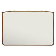 Specchio da parete italiano del 1940 in noce e dorato