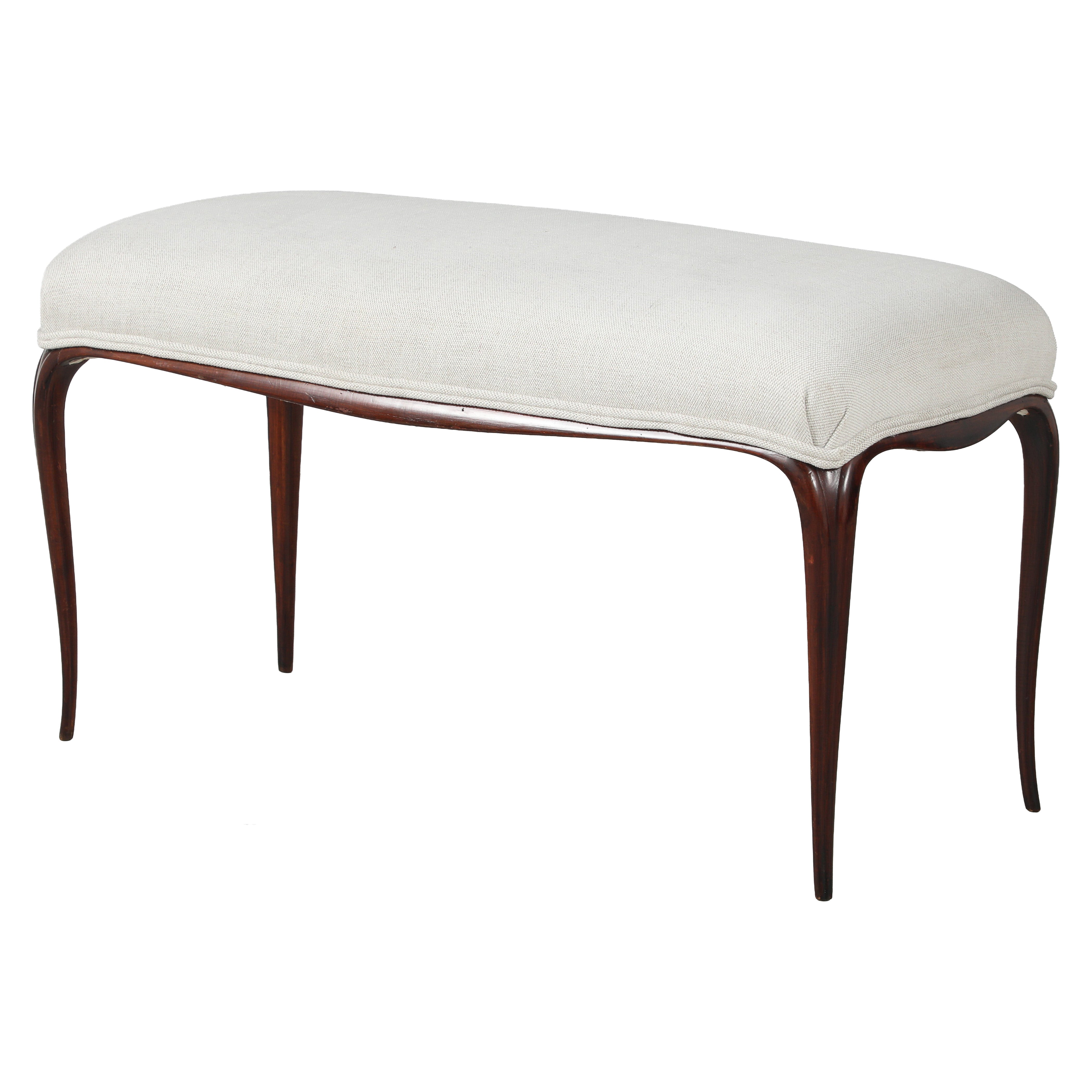 Italian 1940's Walnut Bench