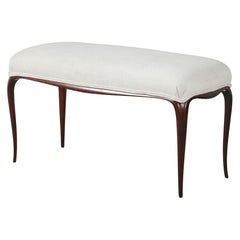 Italian 1940's Walnut Bench