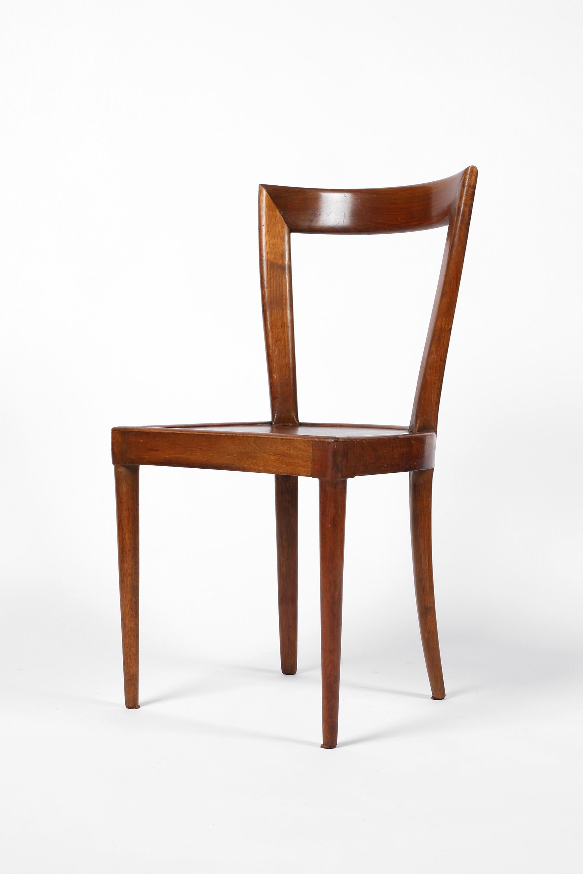 Italian 1940s Walnut Dining Chairs Mobili Cantù Gio Ponti Paolo Buffa 8