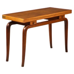 Italian 1940's Walnut Folding Writing Desk or Console Table, Italy, circa 1940