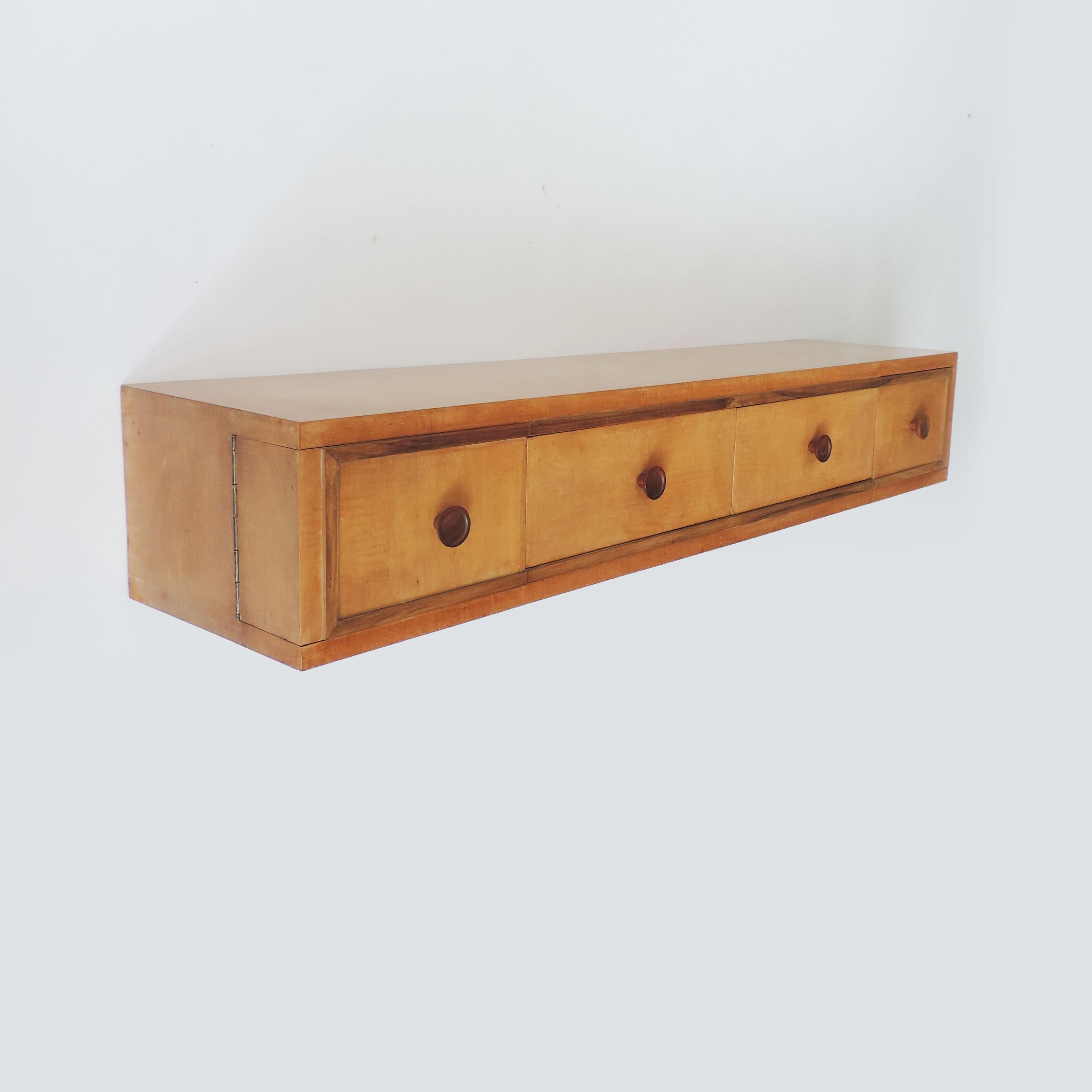 Italian 1940s Wooden Wall Mounted Console 3