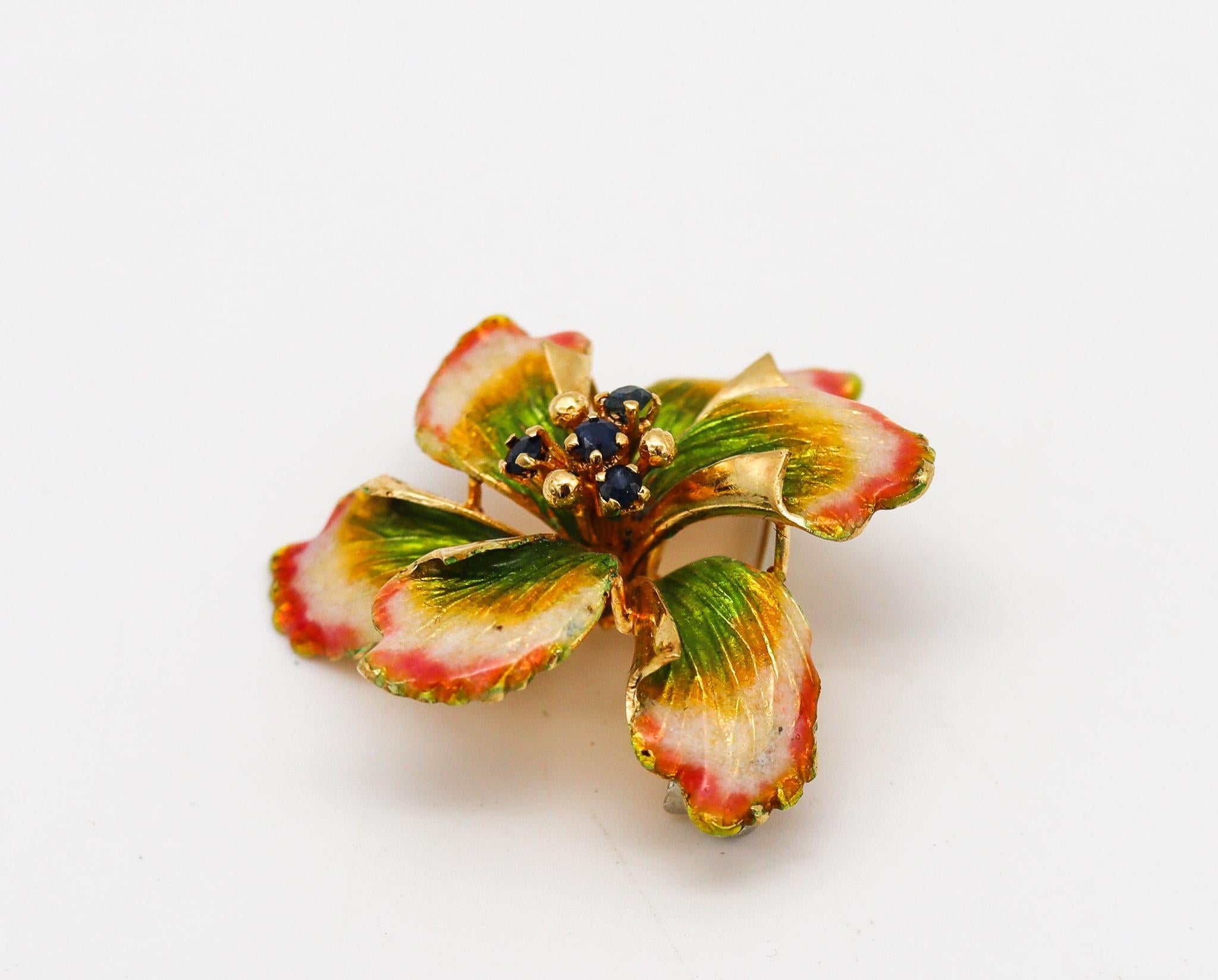 vintage enamel flower pins