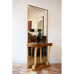 Italian 1950 Mirror Floor Mirror Osvaldo Borsani Original Glass, Art Deco Style