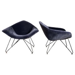 Italian 1950 Pair of 'Golden' Chairs for Saporiti by Augusto Bozzi