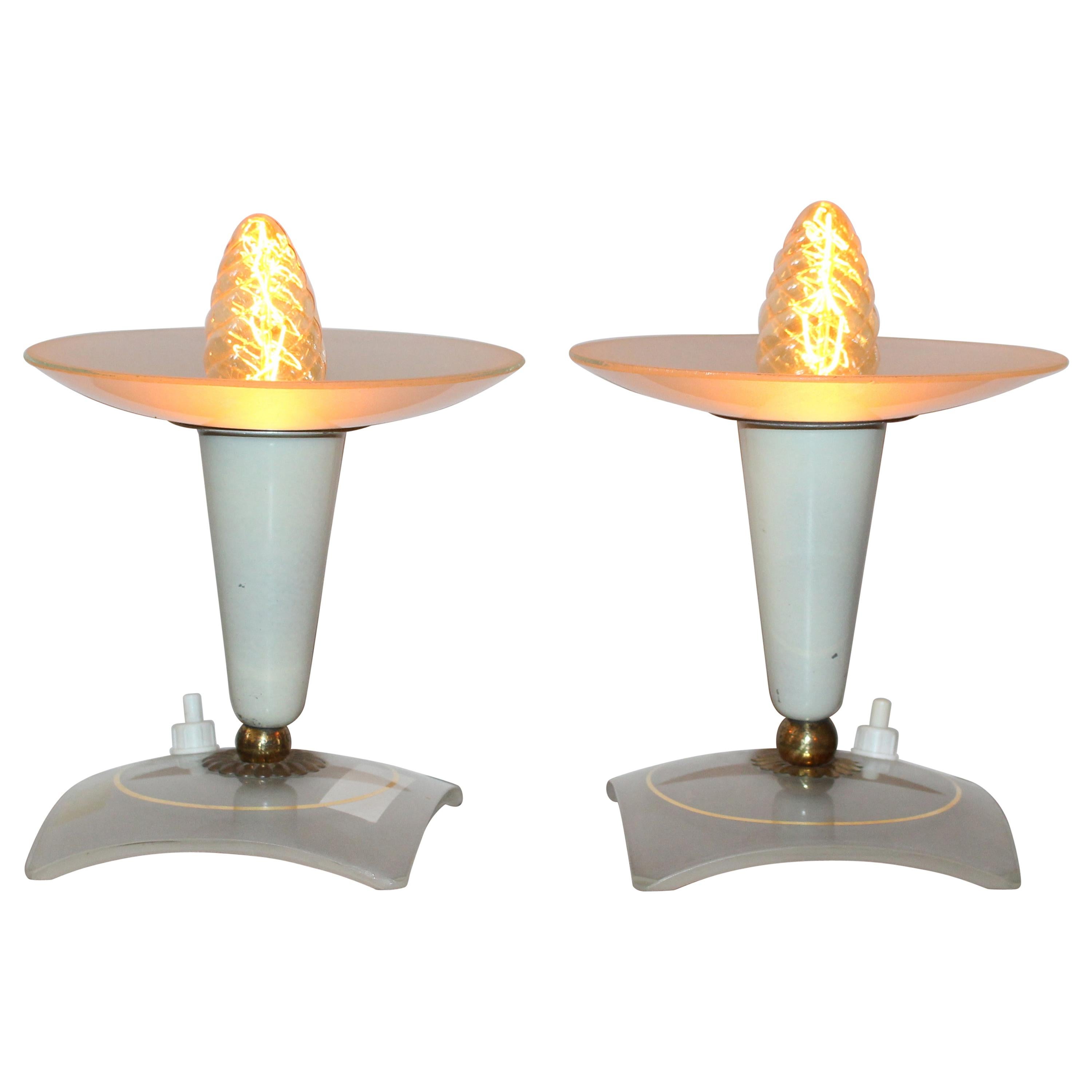 Coppia di lampade da tavolo italiane degli anni '50
