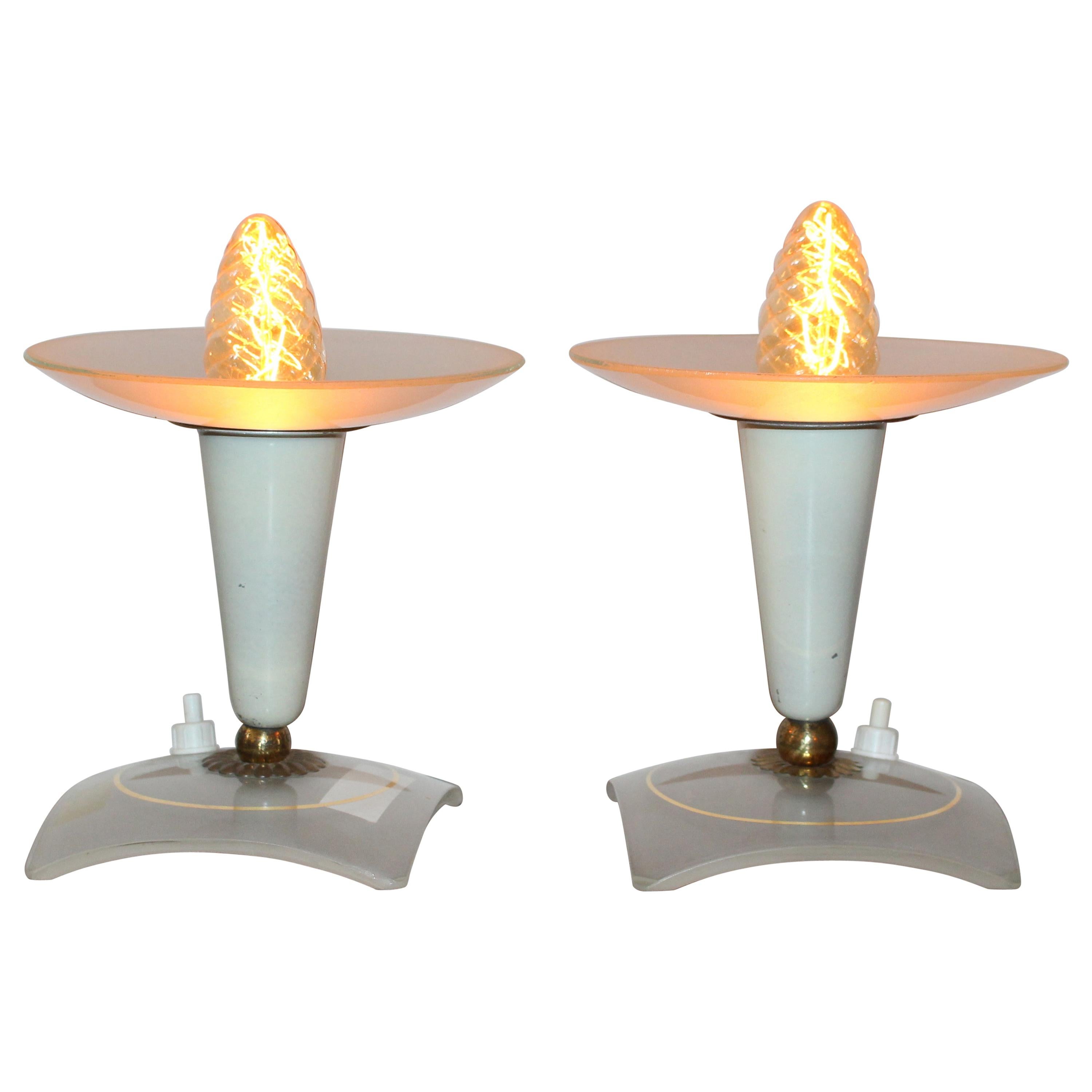 Paire de lampes de bureau italiennes des années 1950 en vente