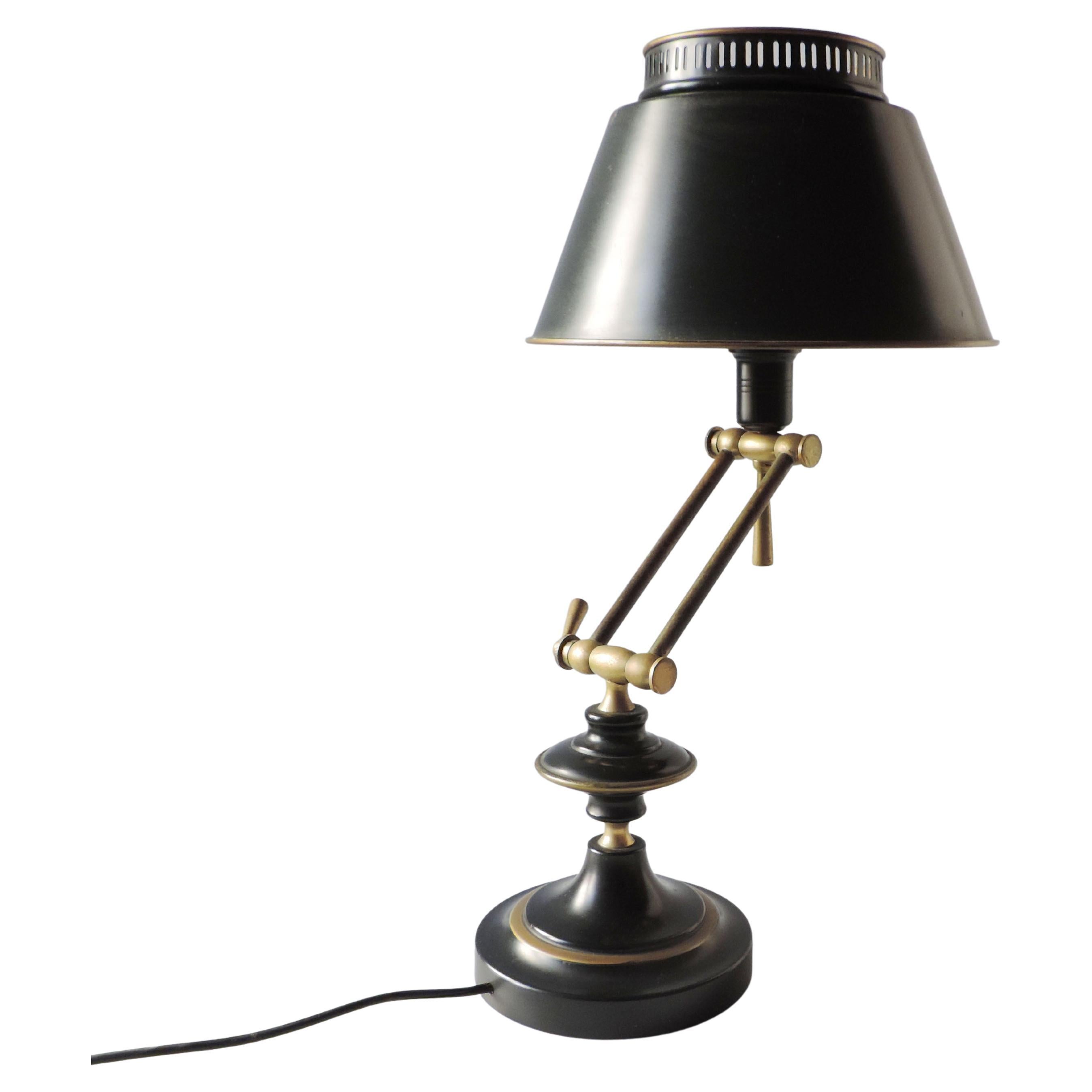 Italian 1950s Adjustable Table Lamp in Brass For Sale