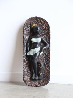 Italian 1950s Plaster African Women Wall Decoration