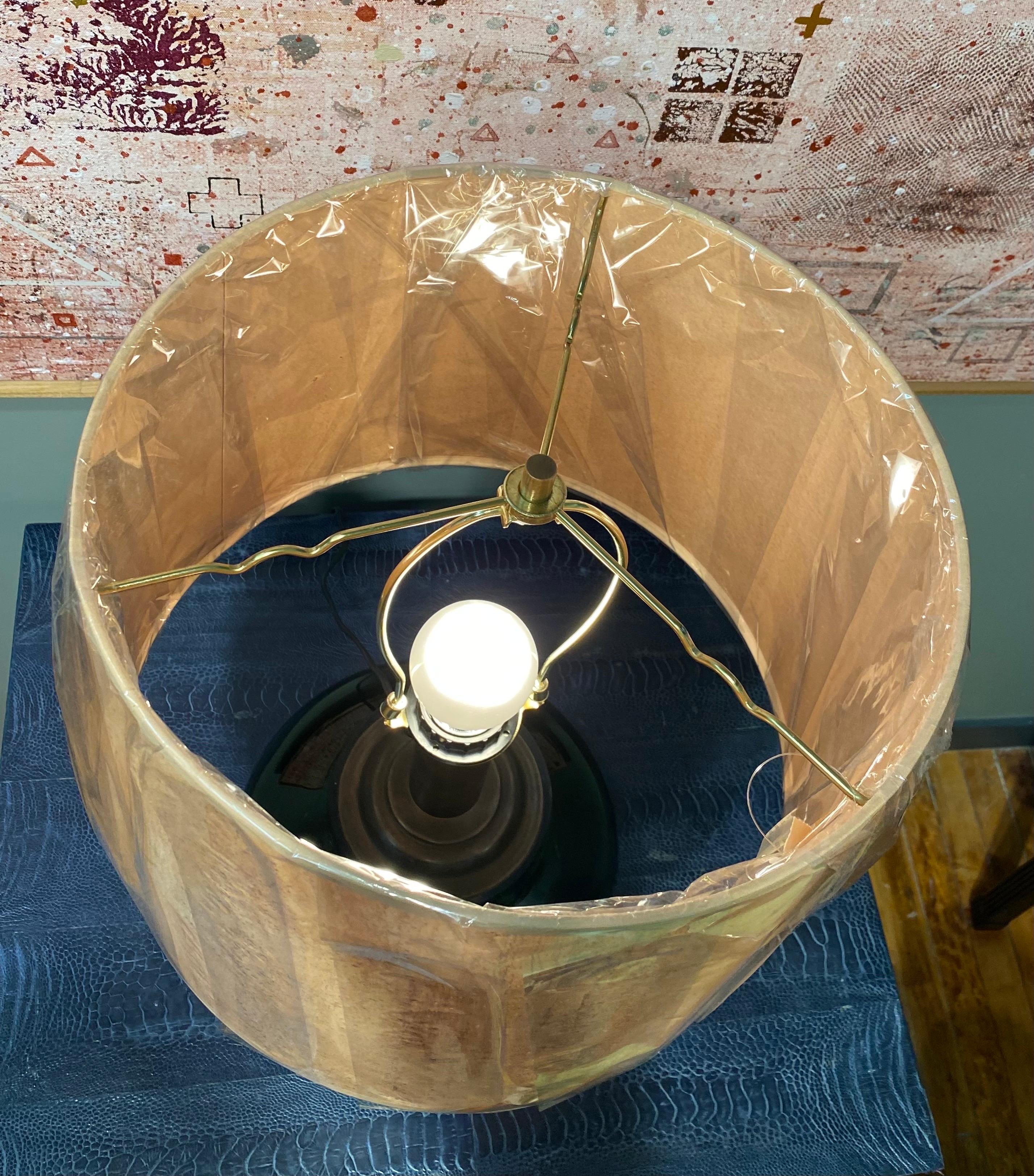 Lampada da tavolo in vetro soffiato Sommerso, ambra e verde, italiana degli anni '50 in vendita 6