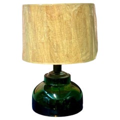 Italian 1950s Amber & Green Sommerso Blown Glass Table Lamp