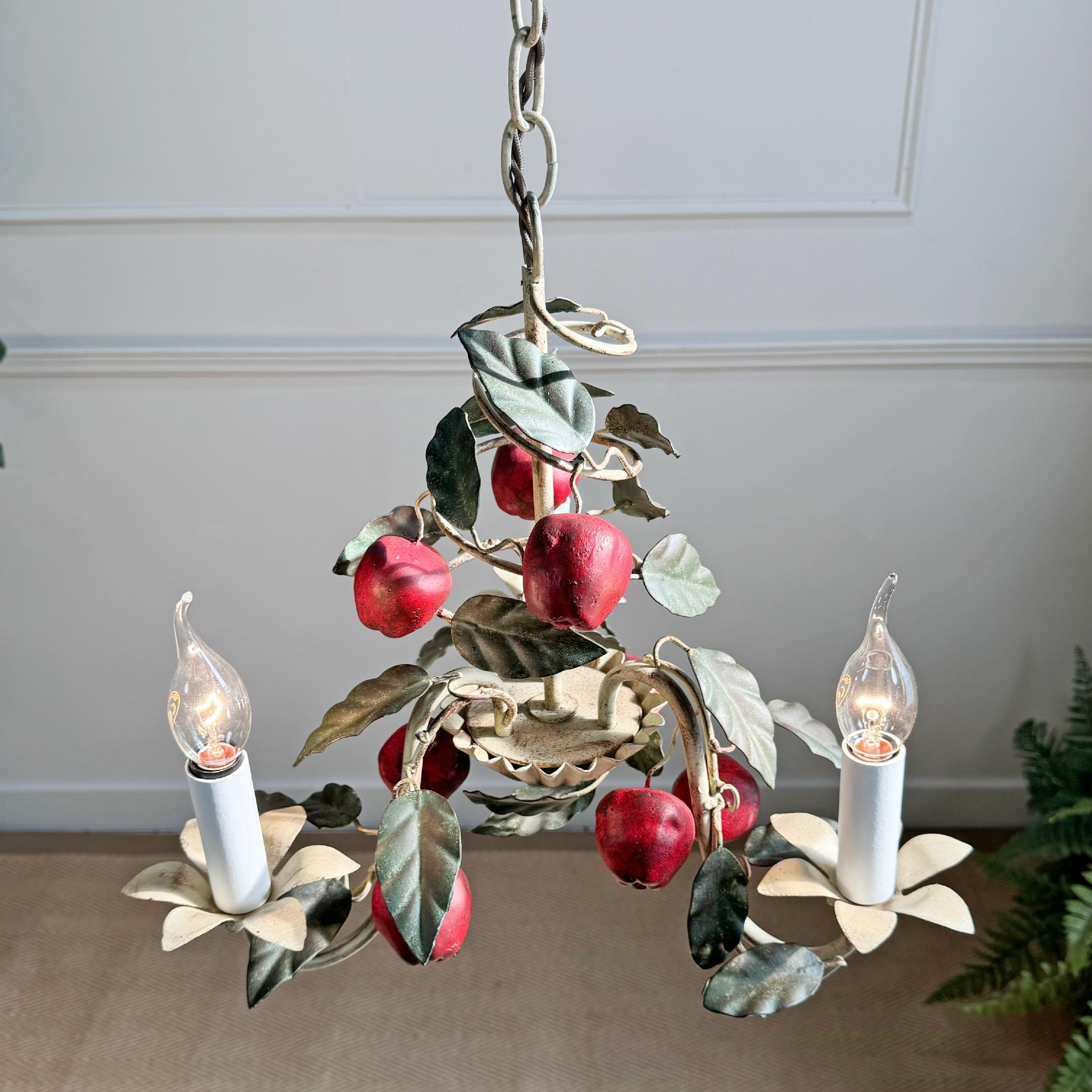 Italian 1950's Apple Tole Chandelier 2
